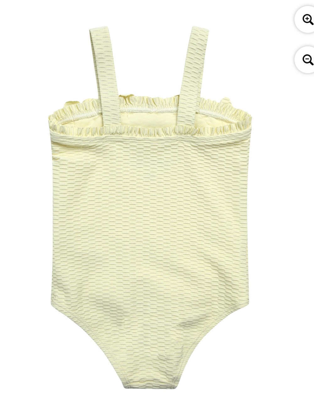 Jessica Simpson Pale Yellow Ruffle-Trim One-Piece